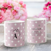 Islamic Wedding Initial Blush Pink Polka Dot Nikah Kaffeetasse