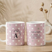 Islamic Wedding Initial Blush Pink Polka Dot Nikah Kaffeetasse