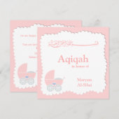 Islamische Aqiqa Babyeinladung bismillah Moslems Einladung (Vorne/Hinten)