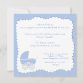 Islamische Aqiqa Babyeinladung bismillah Moslems Einladung (Rückseite)