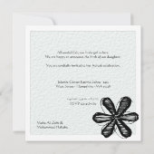 Islamische Babgeburt Aqiqah Doodle Blume Einladung (Rückseite)