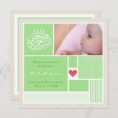 Islamische Babynaqiqah Ankündigung Einladung Zwill (Vorne/Hinten)