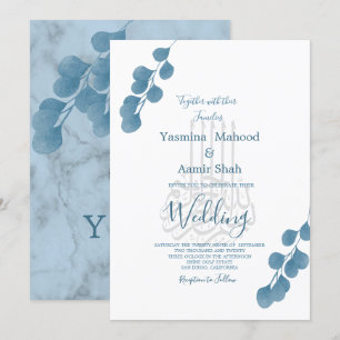 Islamische Bismillah Blaue Eukalyptus Moderne Hoch Einladung