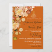 Islamische Bismillah Burnt Orange Floral Wedding Einladung (Vorderseite)