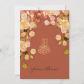 Islamische Bismillah Elegant Burnt Orange Wedding Einladung (Rückseite)