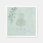 Islamische Bismillah Eukalyptus Chic Moderne Hochz Serviette (Vorderseite)