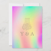 Islamische Bismillah farbenfrohe Chic Moderne Hoch Einladung (Rückseite)