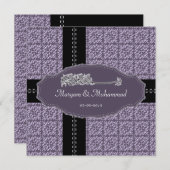 Islamische Bismillah Hochzeit Verlobung Damast lil Einladung (Vorne/Hinten)