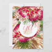 Islamische Bismillah Pampas Protea Floral Wedding Einladung (Rückseite)