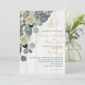 Islamische Bismillah-Rustikale Holzblütengoldverhe Einladung (Stehend Vorderseite)