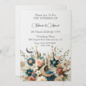 Islamische Blume Elegance Einladung (Vorne/Hinten)