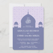 Islamische Dome Pastel Violet-Hochzeit Einladung (Vorderseite)