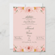 Islamische Einladungskarte Blush-Pink Aquarell