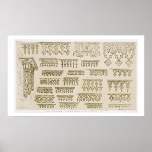 Islamische Entwürfe für Kornweiden, Balkone und Ma Poster (Vorne)