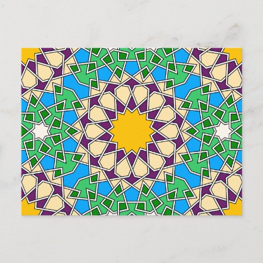 Islamische geometrische Muster Postkarte (Vorderseite)