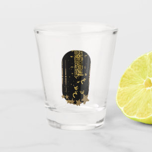 Islamische Goldmond-Analog-Uhr-Shotglas Schnapsglas