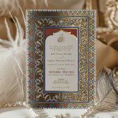 Islamische Heirat Grüne Hochzeit Ottoman Türkisch Folieneinladung