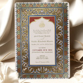 Islamische Heirat Grüne Hochzeit Ottoman Türkisch Folieneinladung