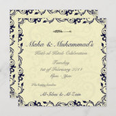 Islamische Heirat Katb Kitab Verlobungseinladung Einladung (Vorne/Hinten)