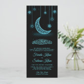 Islamische Hochzeit am Mond Einladung (Stehend Vorderseite)