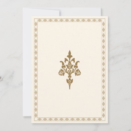 Islamische Hochzeit an der traditionellen Creme un Einladung (Rückseite)