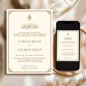 Islamische Hochzeit an der traditionellen Creme un Einladung