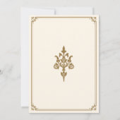 Islamische Hochzeit an der traditionellen Creme un Einladung (Rückseite)