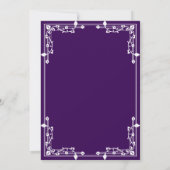 Islamische Hochzeit an der weißen und Lila Grenze Einladung (Rückseite)