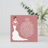 Islamische Hochzeit Bachelorette-Ehe Weiße Braut Einladung (Stehend Vorderseite)