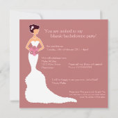 Islamische Hochzeit Bachelorette-Ehe Weiße Braut Einladung (Rückseite)