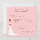 Islamische Hochzeit Bachelorette-Ehe Weiße Braut Einladung (Rückseite)