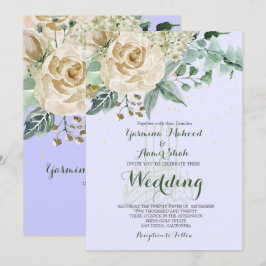 Islamische Hochzeit Bismillah Elegante Lila Rose Einladung