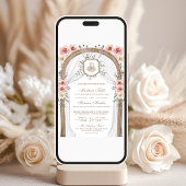 Islamische Hochzeit der Rustikalen Wood-Flora Einladung