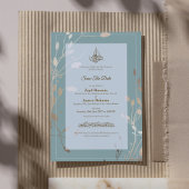 Islamische Hochzeit | Hellgrün und Gold Save The Date