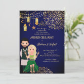 Islamische Hochzeit in Mehndi Henna Einladung (Stehend Vorderseite)