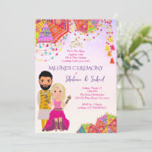 Islamische Hochzeit in Mehndi Henna Einladung (Stehend Vorderseite)