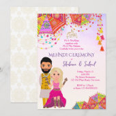 Islamische Hochzeit in Mehndi Henna Einladung (Vorne/Hinten)