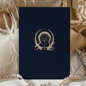 Islamische Hochzeit in Navy Blue und Antique Gold Einladung