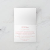 Islamische Hochzeit in Rosa und Weiß Dankeskarte (Innenseite)