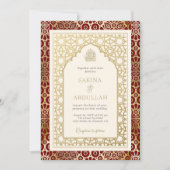 Islamische Hochzeit in Rot und Elfenbeinküste Einladung (Vorderseite)