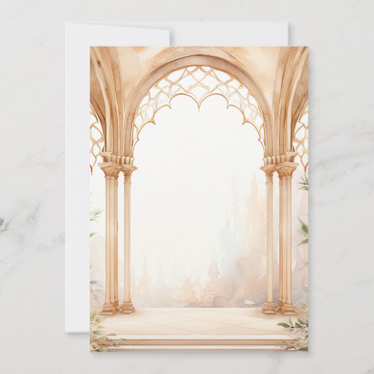 Islamische Hochzeit mit arabischer Wasserfarbe Einladung (Rückseite)