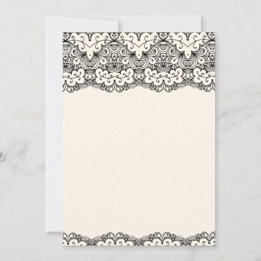 Islamische Hochzeit mit Cream und Black Lace Einladung (Rückseite)