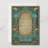 Islamische Hochzeit mit floraler Arkade Save The Date (Vorderseite)