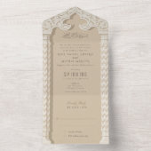 Islamische Hochzeit: Perforierte UAWG All In One Einladung (Innen Boden)