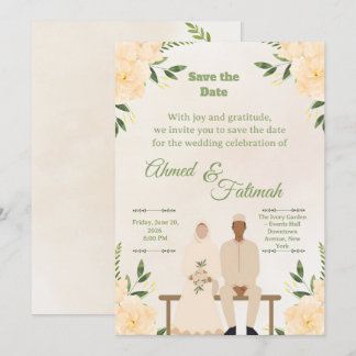 Islamische Hochzeit Save the Date | Modernes Desig