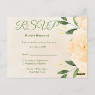 Islamische Hochzeits-RSVP-Karte   Passende Nikah-E Postkarte