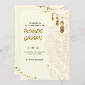 Islamische Hochzeitseinladungen Kunst Einladung (Vorne/Hinten)