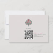 Islamische Hochzeitskarte RSVP - Soft-Gray Mughal (Rückseite)