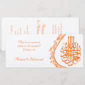 Islamische Hochzeitsreise-Verlobung Einladung (Vorne/Hinten)