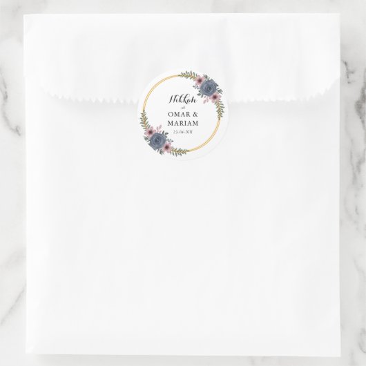 Islamische Hochzeitsticker Runder Aufkleber (Tasche)